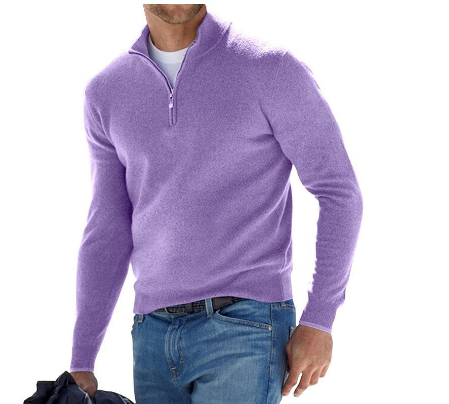 Men's Long Sleeve Cardigan - Autumn Winter Cashmere Blend Sweater