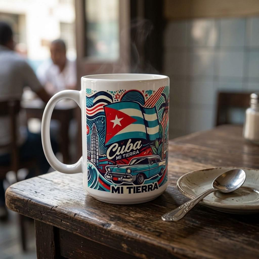 Cuba Mi Tierra Coffee Mug | Cuban Tropical Ceramic Accent Mug | 11oz & 15oz