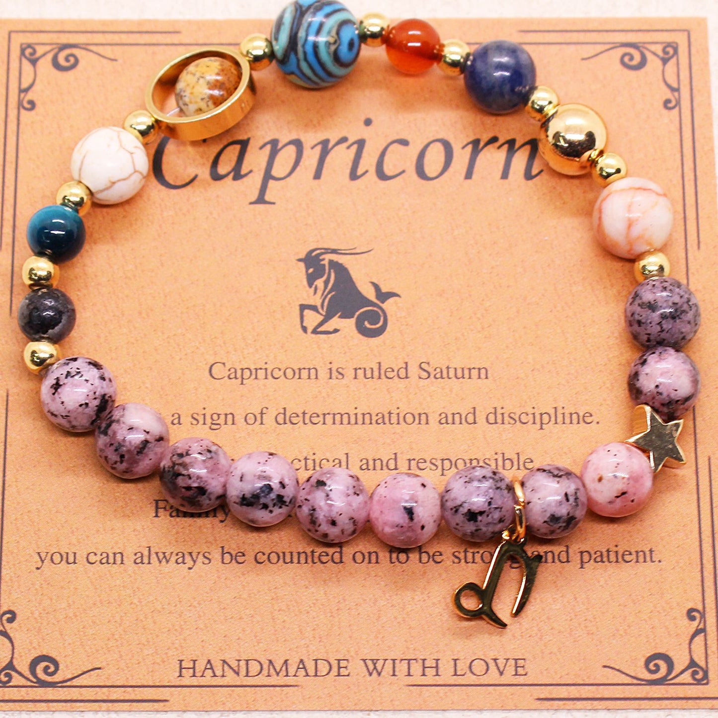Zodiac Constellation Bracelet - 8 Planets Natural Stone Bracelet