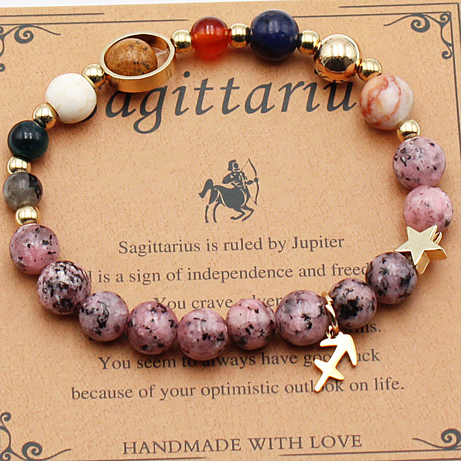 Zodiac Constellation Bracelet - 8 Planets Natural Stone Bracelet