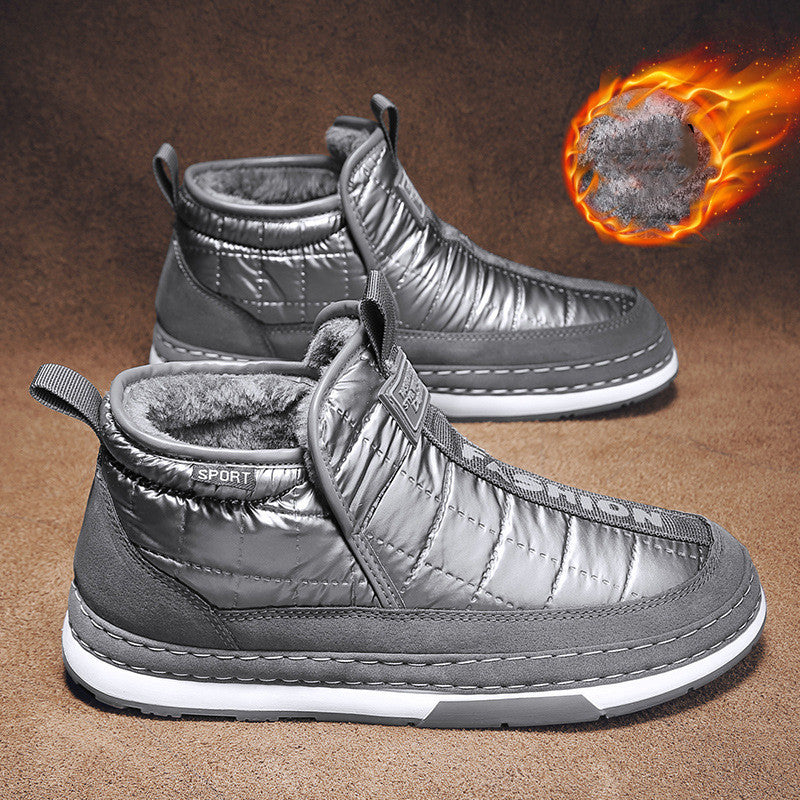 Men's Waterproof Snow Boots - Non-Slip Velvet Padded Warm Winter Boots