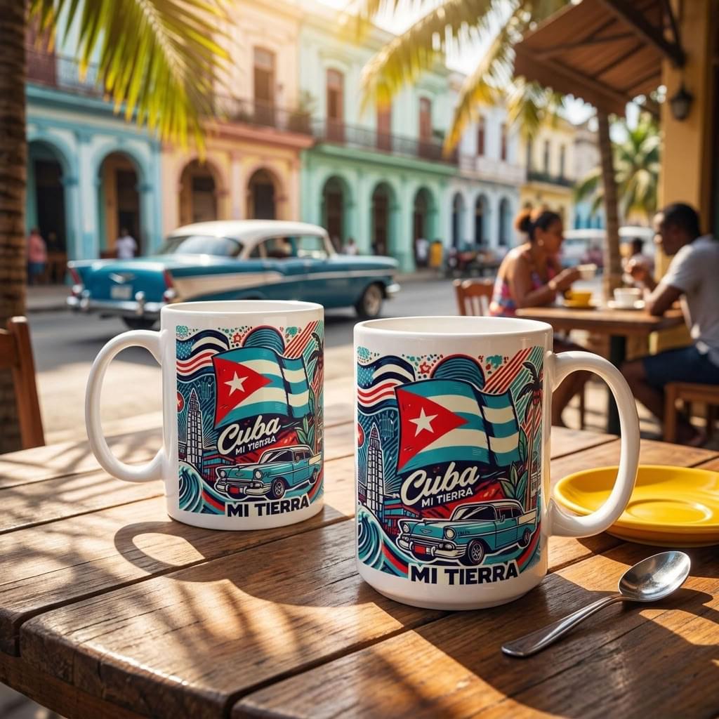 Cuba Mi Tierra Coffee Mug | Cuban Tropical Ceramic Accent Mug | 11oz & 15oz