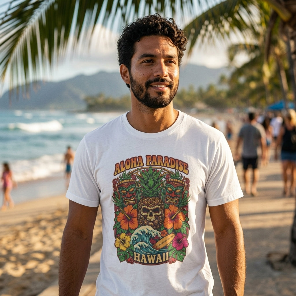 Aloha Paradise T-Shirt | Tropical Beach Vacation Graphic Tee