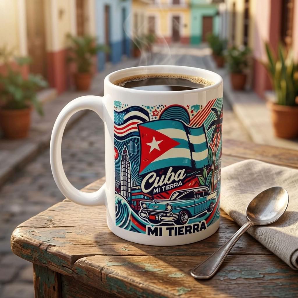 Cuba Mi Tierra Coffee Mug | Cuban Tropical Ceramic Accent Mug | 11oz & 15oz