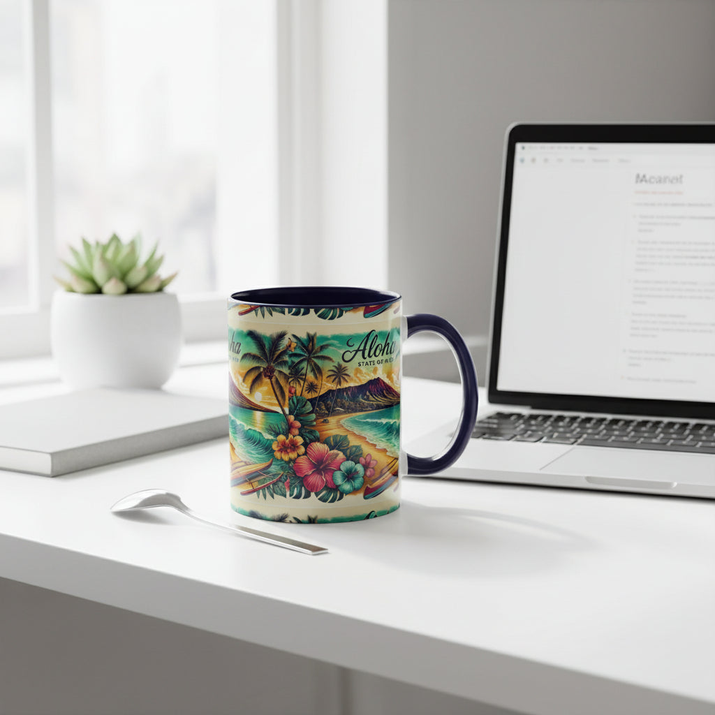 Aloha State of Mind Hawaii Mug - Tropical Beach Coffee Cup