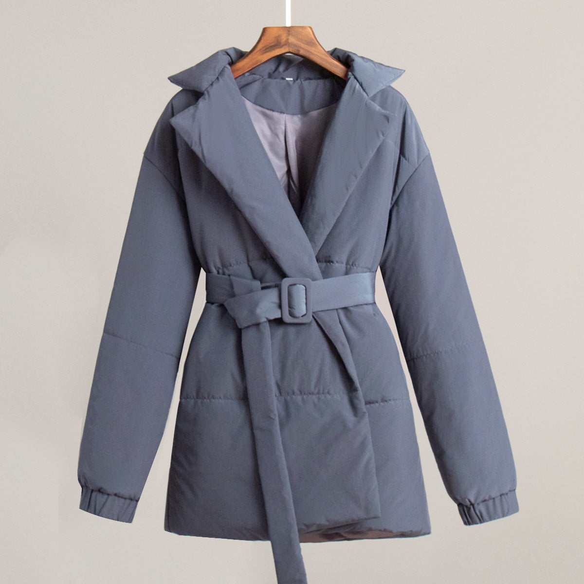 Women's Belted Cotton-Padded Coat - Slimming Thickened Winter Jacket