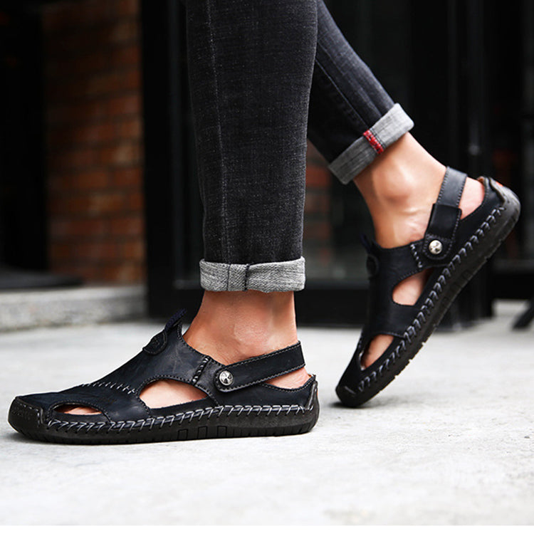 Men's Closed Toe Sandals - Adjustable Summer Slides Beach Shoes