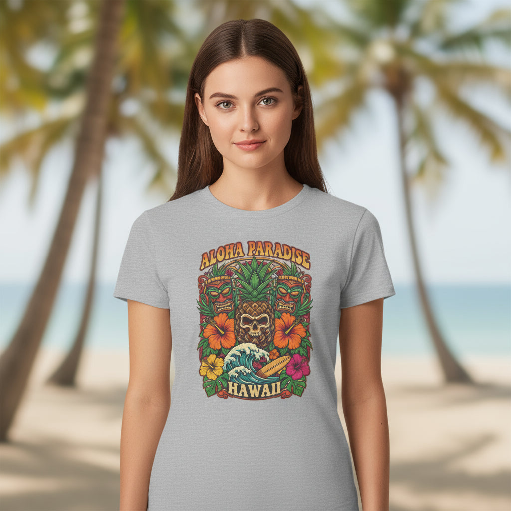 Aloha Paradise Hawaii T-Shirt, Casual Summer Wear, Beach Vacation Tee, Luau Party Shirt, Gift for Travelers, Graphic Tee