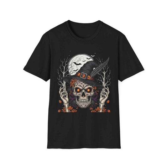 Camiseta Calavera Bruja Halloween - T-Shirt Spooky Skull Witch Única