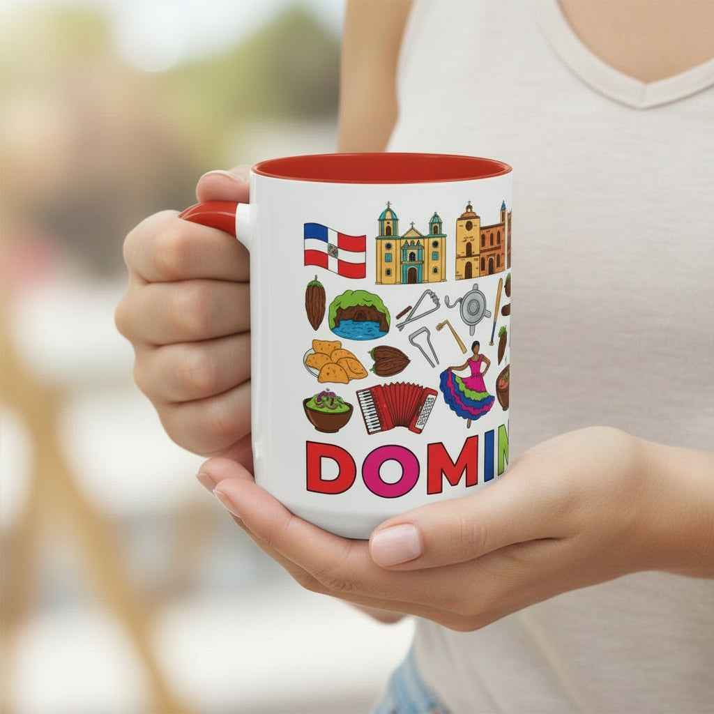 Dominican Republic Icons Coffee Mug — Colorful Island Souvenir (11/15oz)