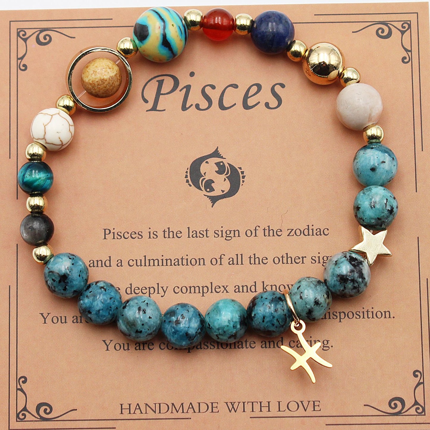 Zodiac Constellation Bracelet - 8 Planets Natural Stone Bracelet