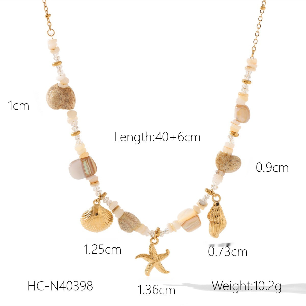 Stainless Steel Seashell Bracelet - Conch & Starfish Beach Jewelry for Women