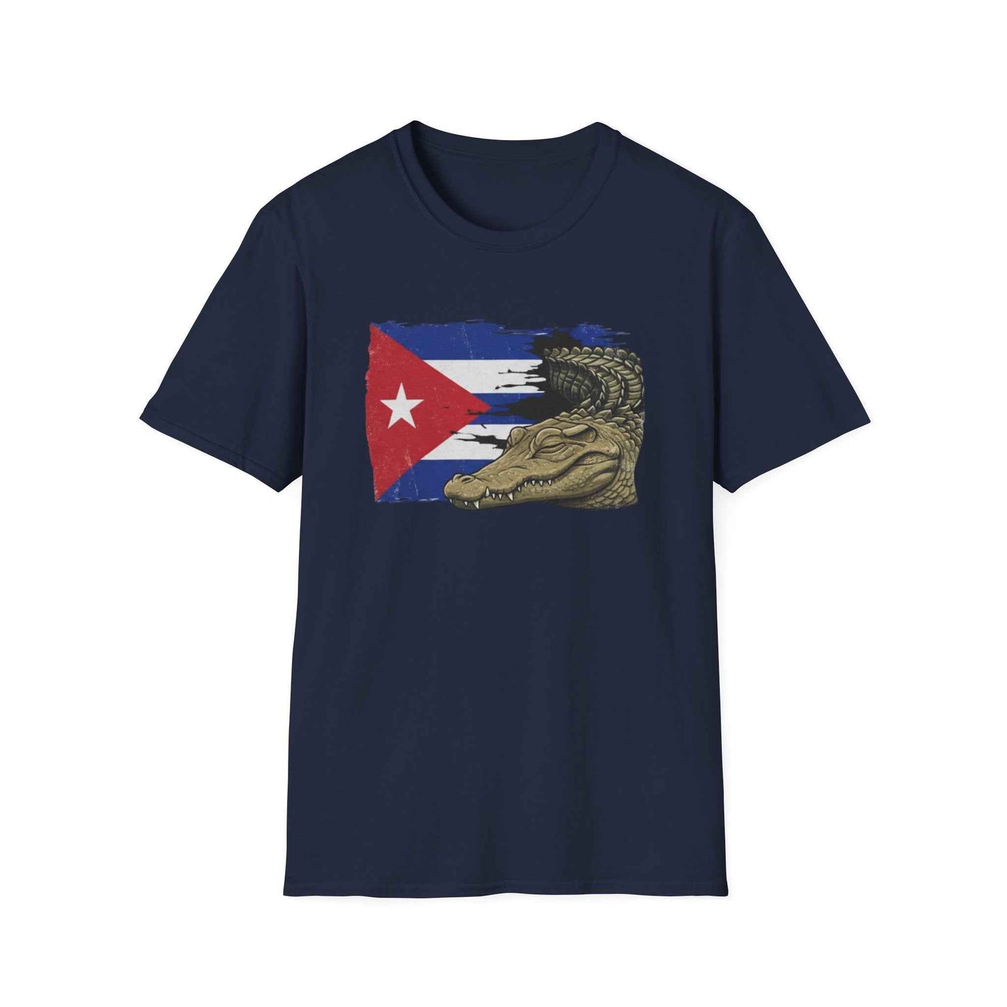 Custom Cuban Pride Tee: Flag & Crocodile Design | 100% Cotton | S-2XL Sizes