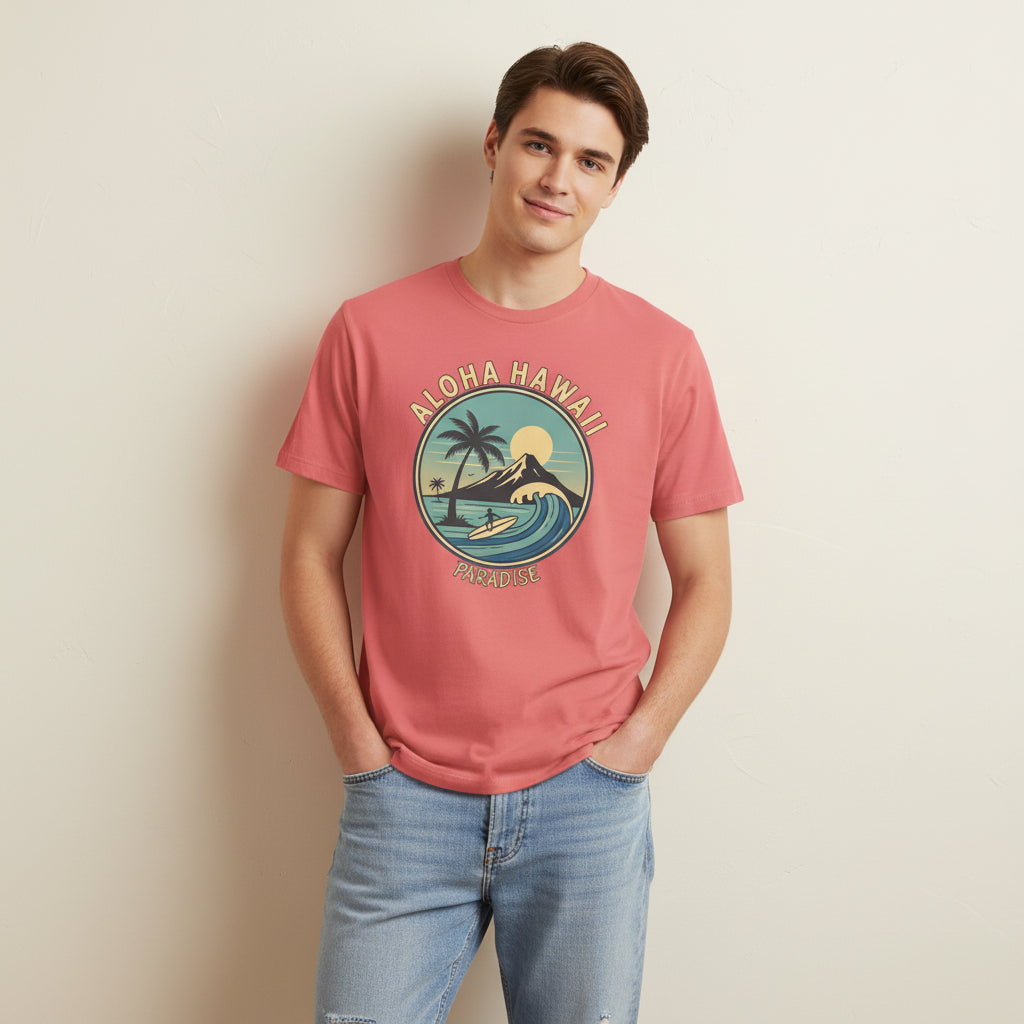 Aloha Hawaii Paradise T-Shirt, Beachwear, Vacation Shirt, Summer Apparel, Surfing Gift, Graphic Tee