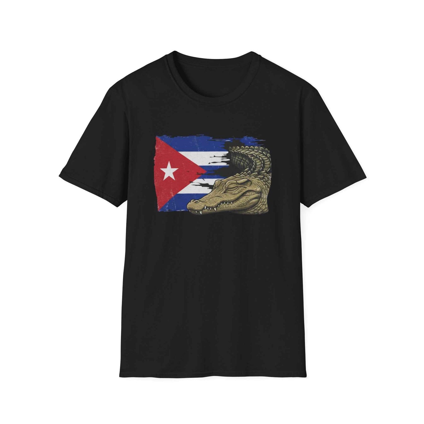 Custom Cuban Pride Tee: Flag & Crocodile Design | 100% Cotton | S-2XL Sizes
