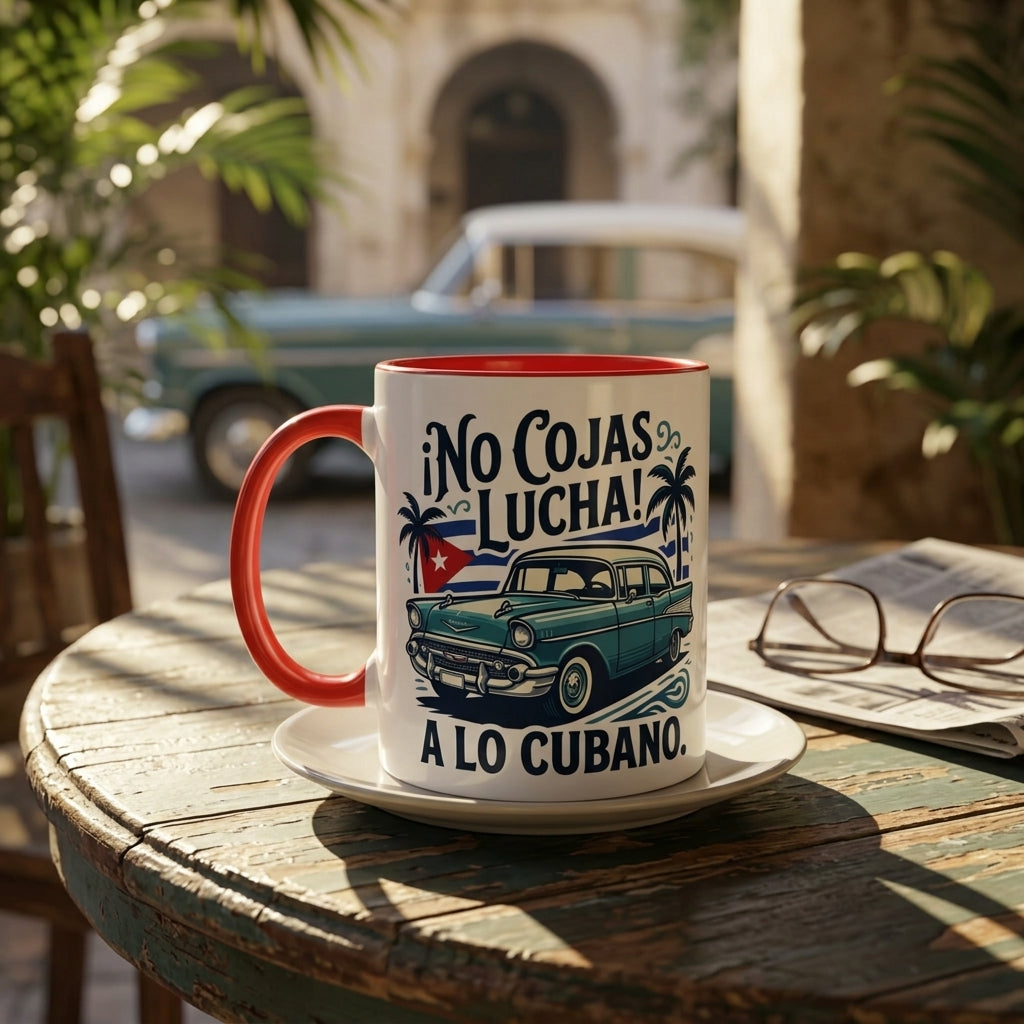 No Cojas Lucha a lo Cubano Coffee Mug — Vintage Cuban Car Accent Mug