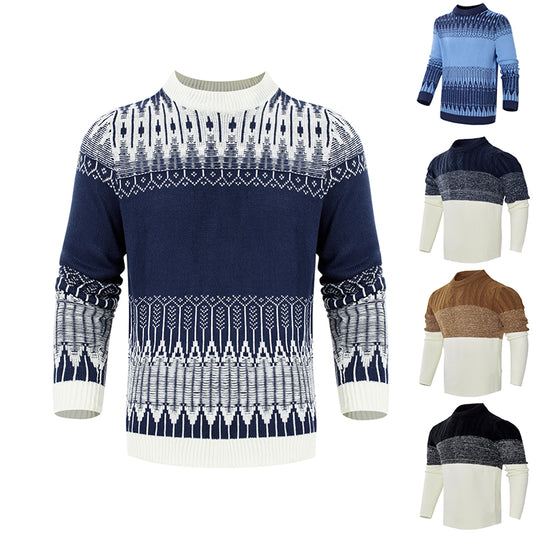 Men's Knitted Sweater - Fashion Long Sleeve Pullover for Fall & Winter