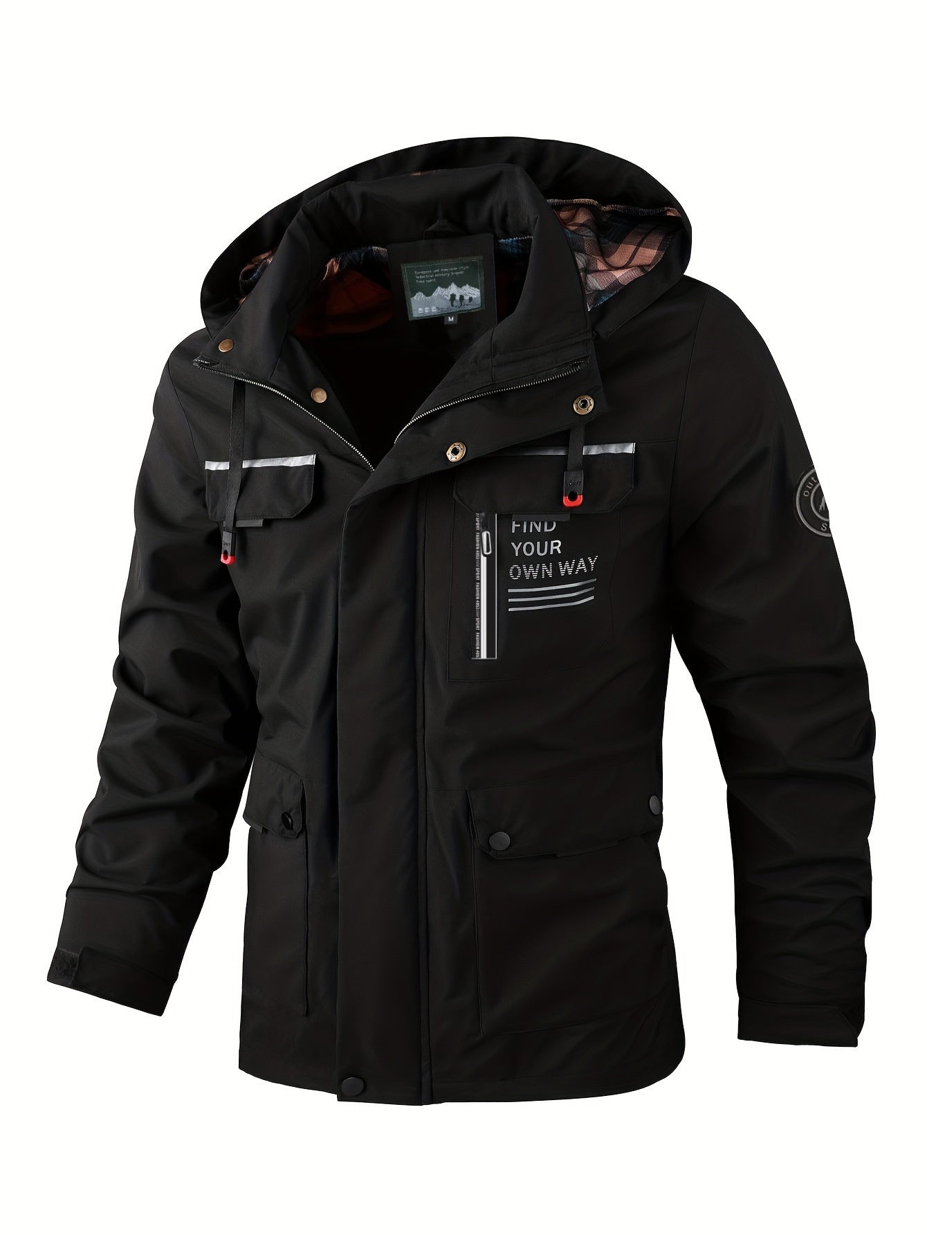 Men's Hooded Parka Jacket - Multi-Pocket Windproof Winter Coat