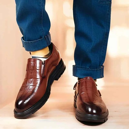 Men's Classic Leather Oxford Dress Shoes - Formal Wedding & Business Shoes