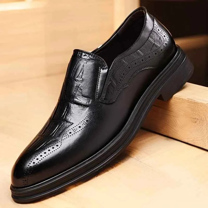 Men's Classic Leather Oxford Dress Shoes - Formal Wedding & Business Shoes