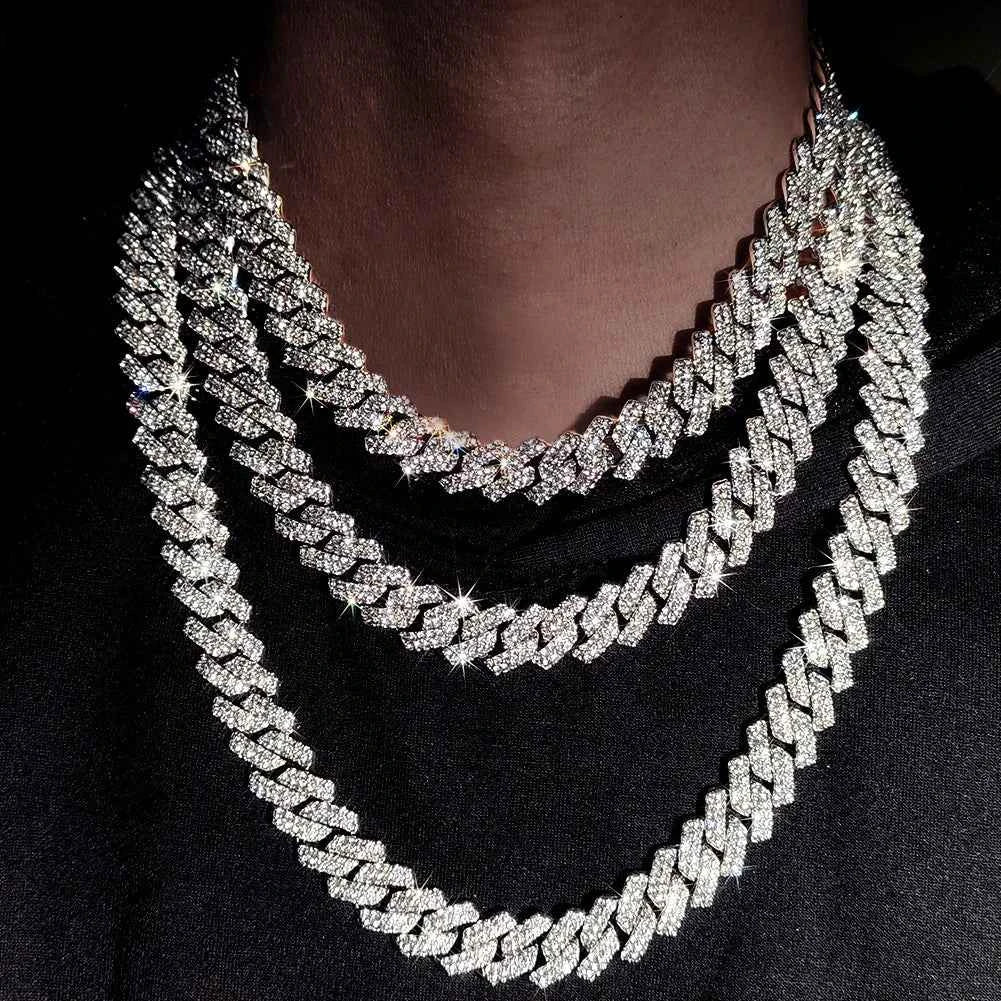 20" Iced Out Cuban Chain - Hip Hop Style with Crystals