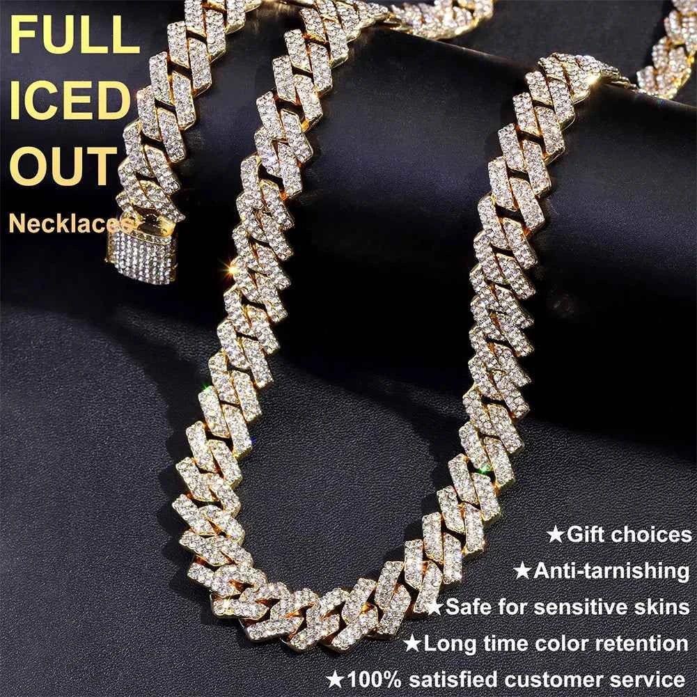 20" Iced Out Cuban Chain - Hip Hop Style with Crystals