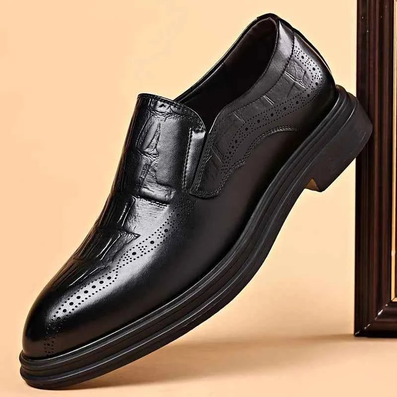 Men's Classic Leather Oxford Dress Shoes - Formal Wedding & Business Shoes