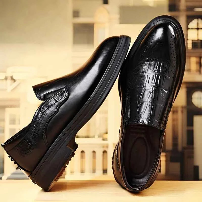 Men's Classic Leather Oxford Dress Shoes - Formal Wedding & Business Shoes