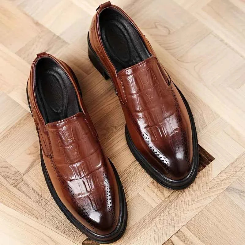 Men's Classic Leather Oxford Dress Shoes - Formal Wedding & Business Shoes