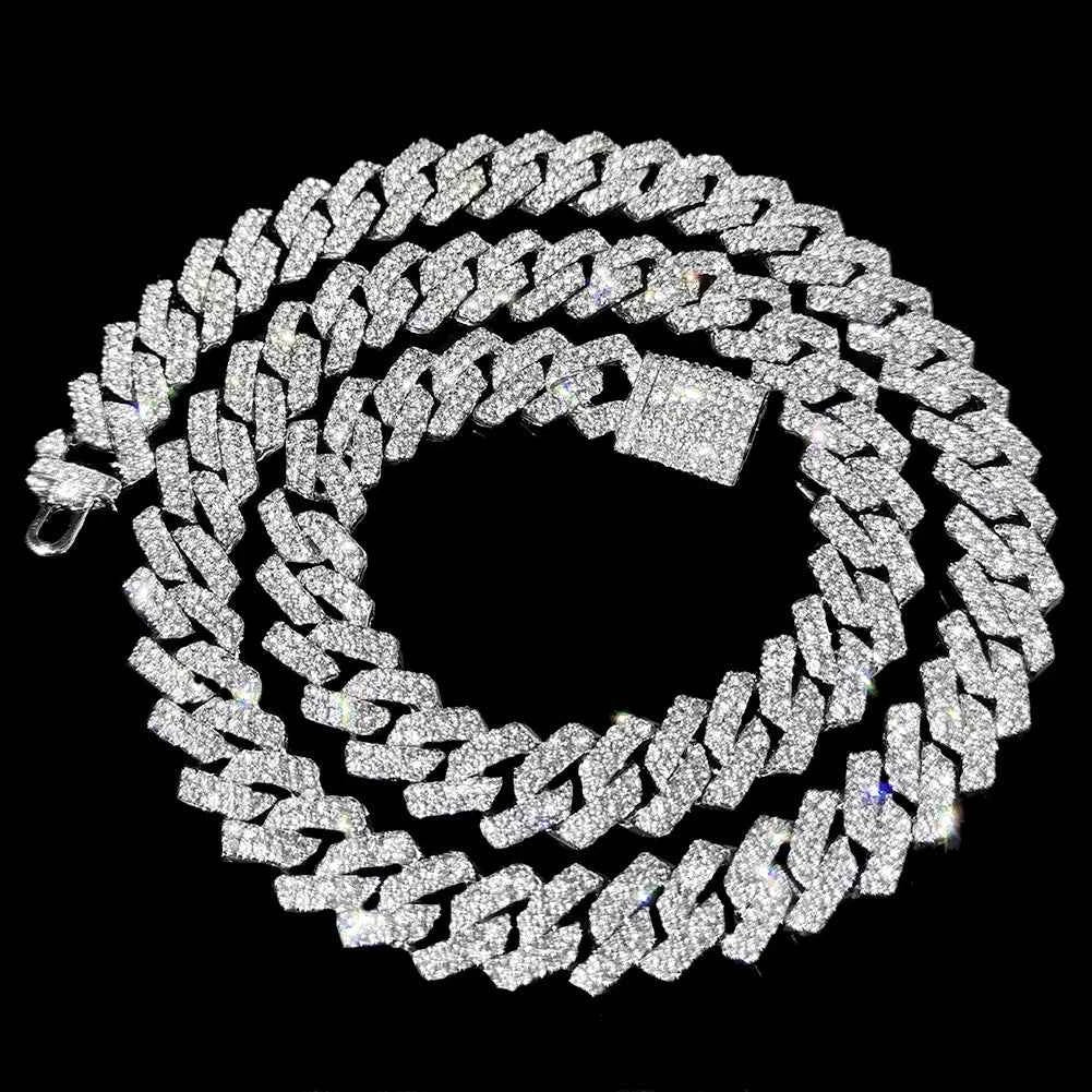 20" Iced Out Cuban Chain - Hip Hop Style with Crystals