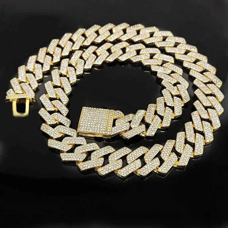 20mm Iced Out Cuban Link Chain | 3-Row CZ Heavy Chunky Hip Hop Necklace
