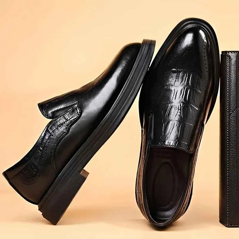 Men's Classic Leather Oxford Dress Shoes - Formal Wedding & Business Shoes