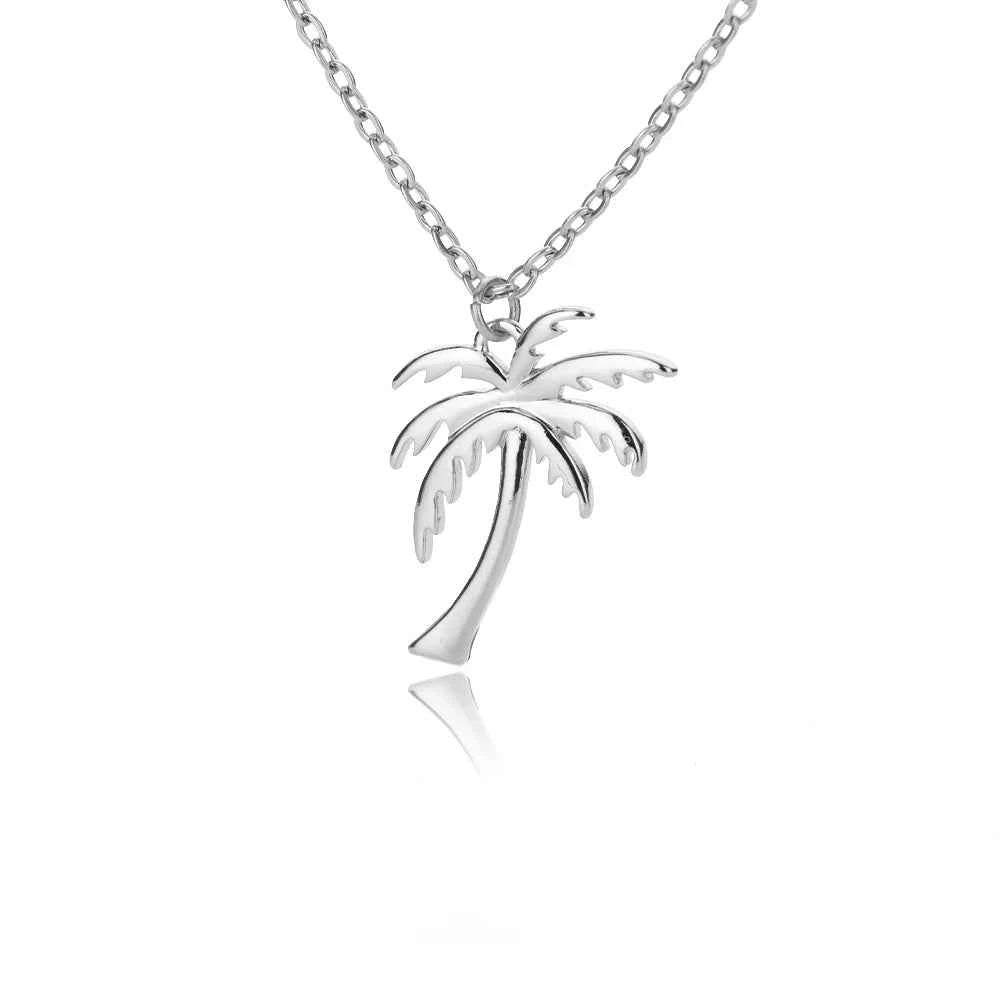 Tropical Palm Tree Necklace - Stainless Steel