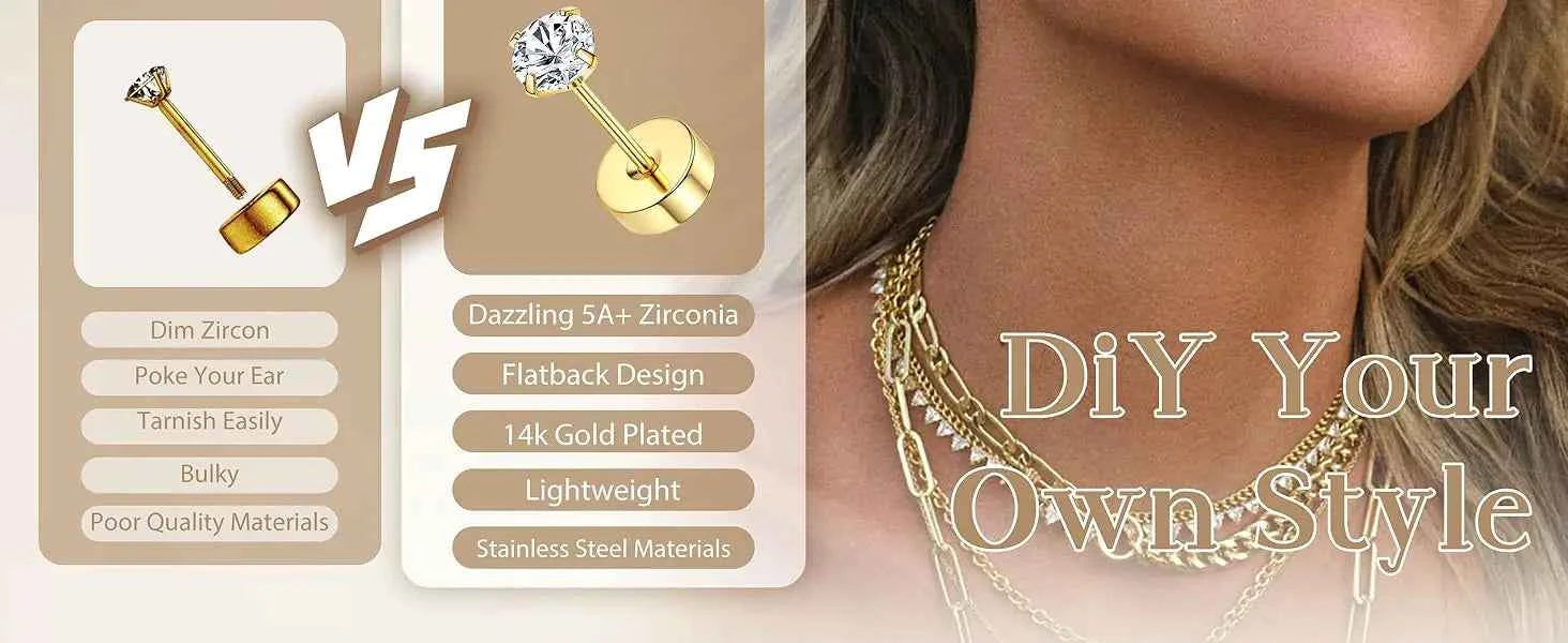 Green Stud & Hoop Earring Set - 13 Piece Stainless Steel Collection