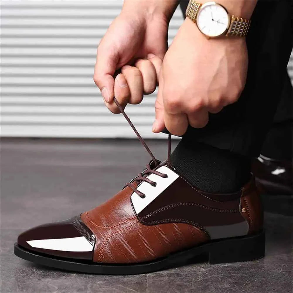 Men's Patent Leather Oxford Dress Shoes - Classic Business & Formal Derby Shoes