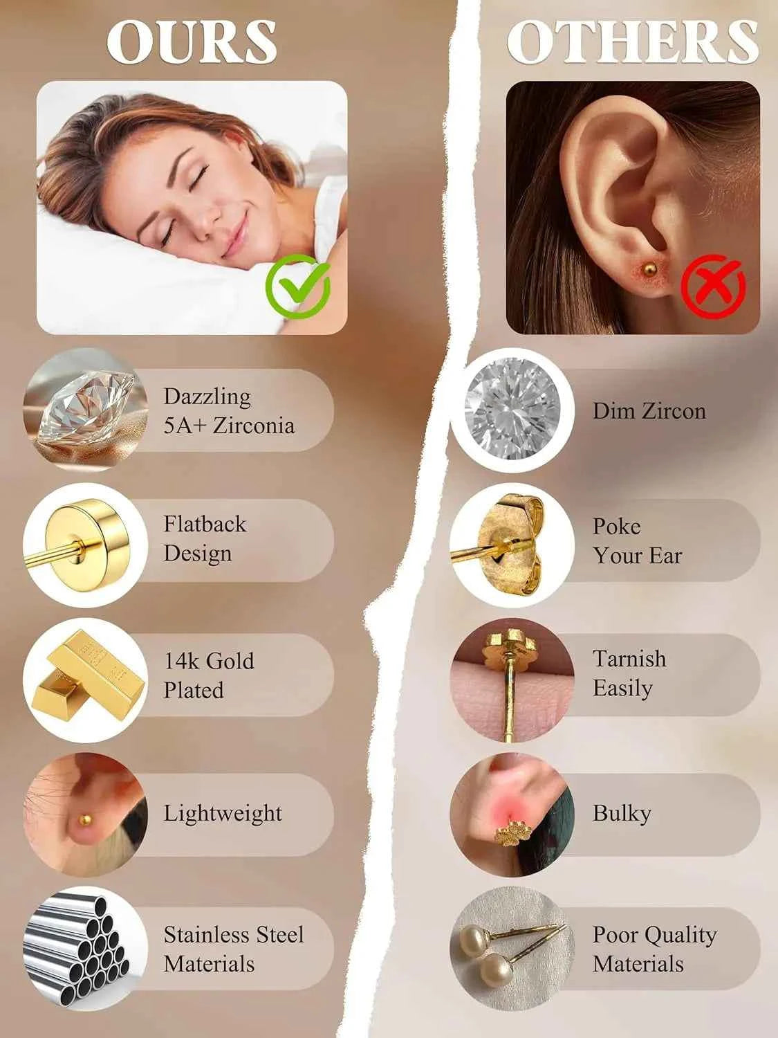 Green Stud & Hoop Earring Set - 13 Piece Stainless Steel Collection