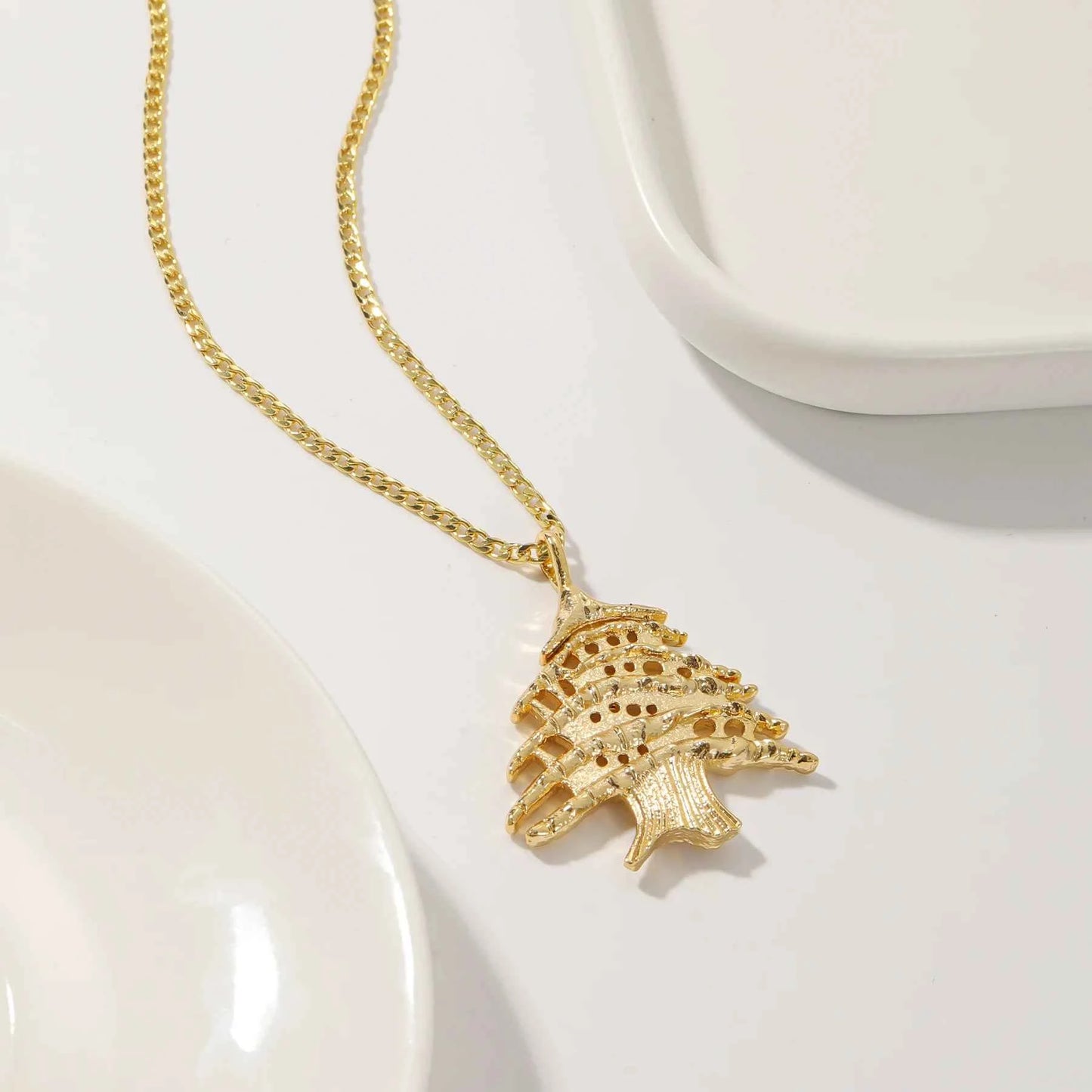 Lebanon Cedar Tree Necklace - Gold Plated Life Tree Pendant