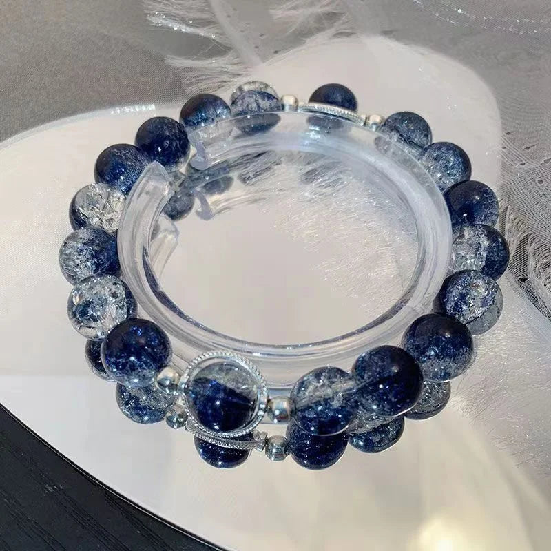 Red Crystal Maple Leaf Bracelet - Butterfly Feather Charm Beaded Friendship Bracelet for Women