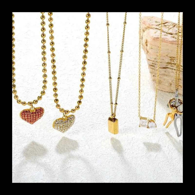 Delicate Stainless Steel Necklace with Cubic Zirconia