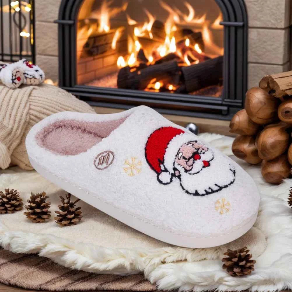Cozy Christmas Santa Claus Slippers | Fluffy, Non-Slip Indoor Comfort