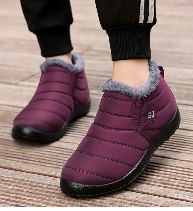 Lightweight Waterproof Snow Boots for Women | Slip-On Plush-Lined Ankle Boots | Plus Size Available