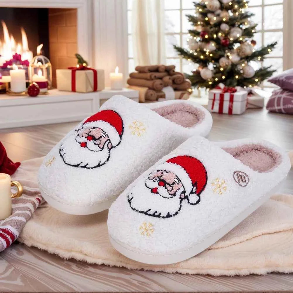 Cozy Christmas Santa Claus Slippers | Fluffy, Non-Slip Indoor Comfort