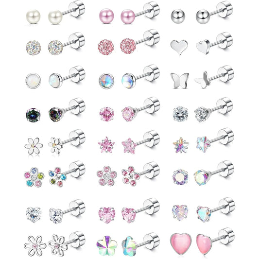Collection of various earrings on a white background