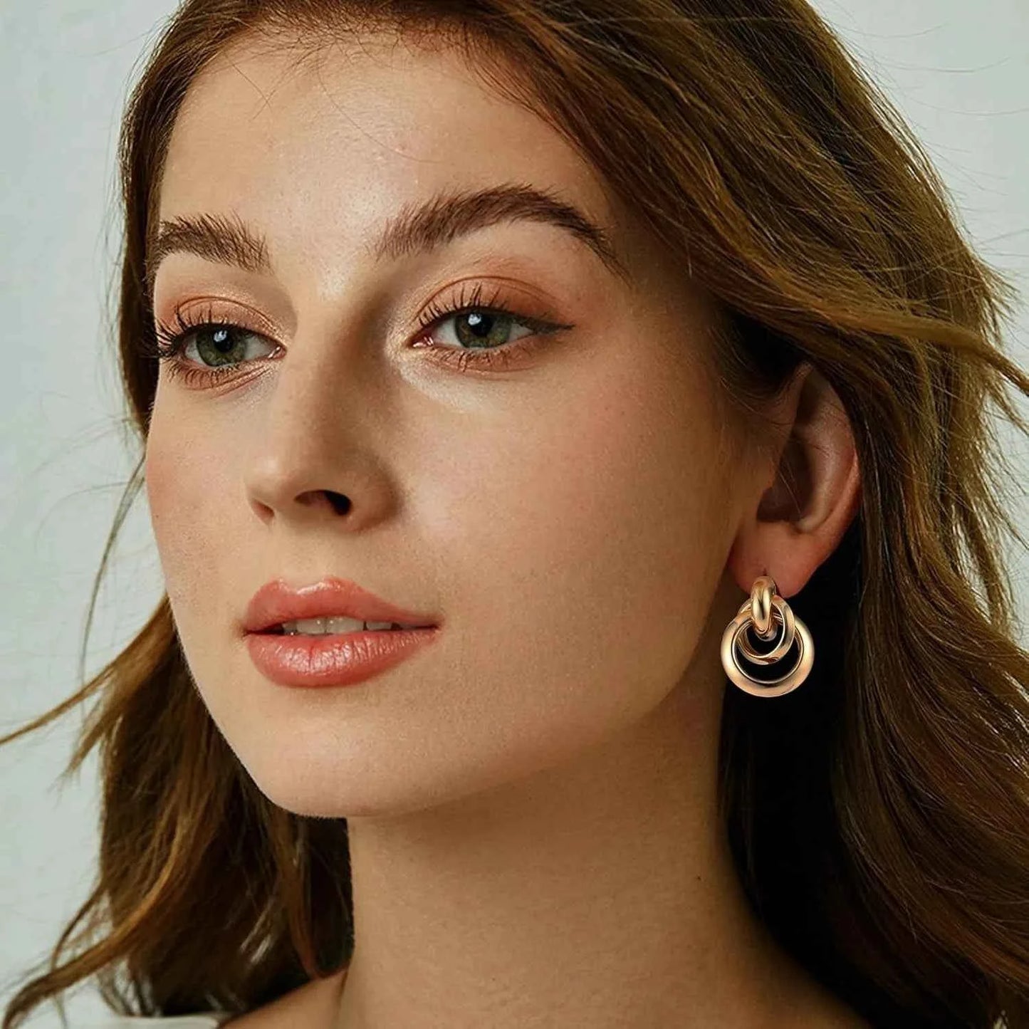 4Pairs Clip On Earrings for Women Chunky Teardrop Clip Earrings Twist Round Clip On Stud Earrings No Piercing Fake Earrings Set