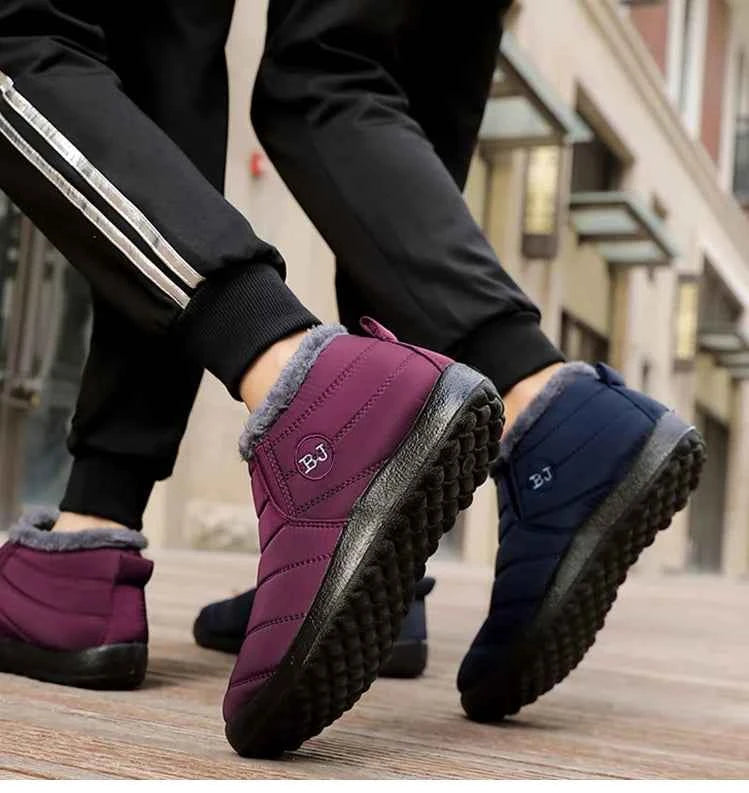 Lightweight Waterproof Snow Boots for Women | Slip-On Plush-Lined Ankle Boots | Plus Size Available