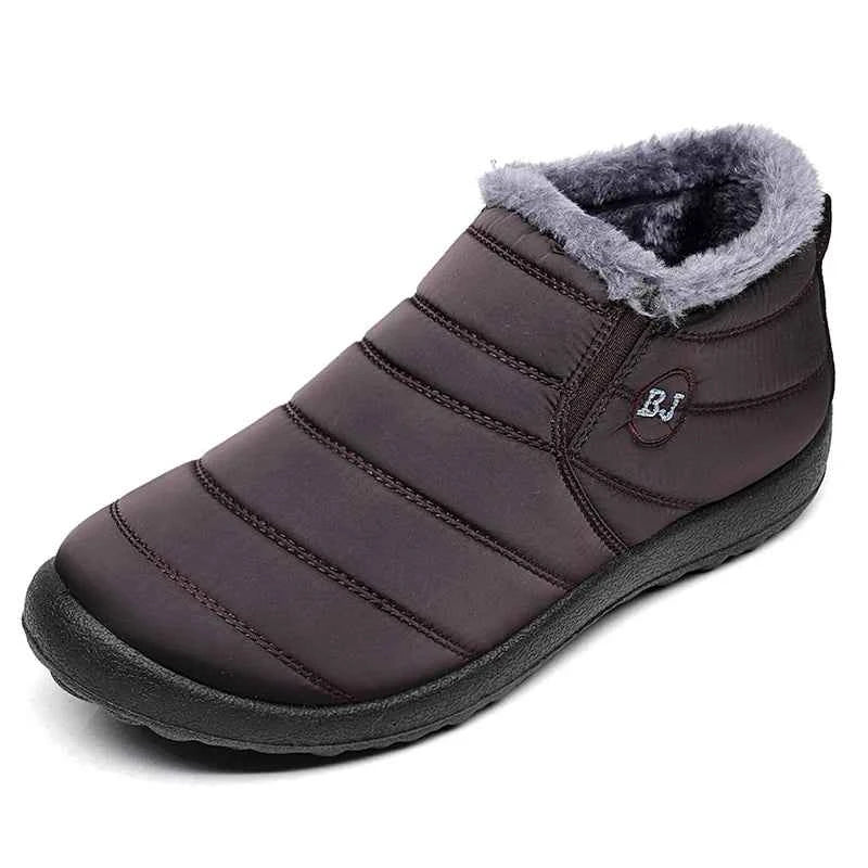 Lightweight Waterproof Snow Boots for Women | Slip-On Plush-Lined Ankle Boots | Plus Size Available