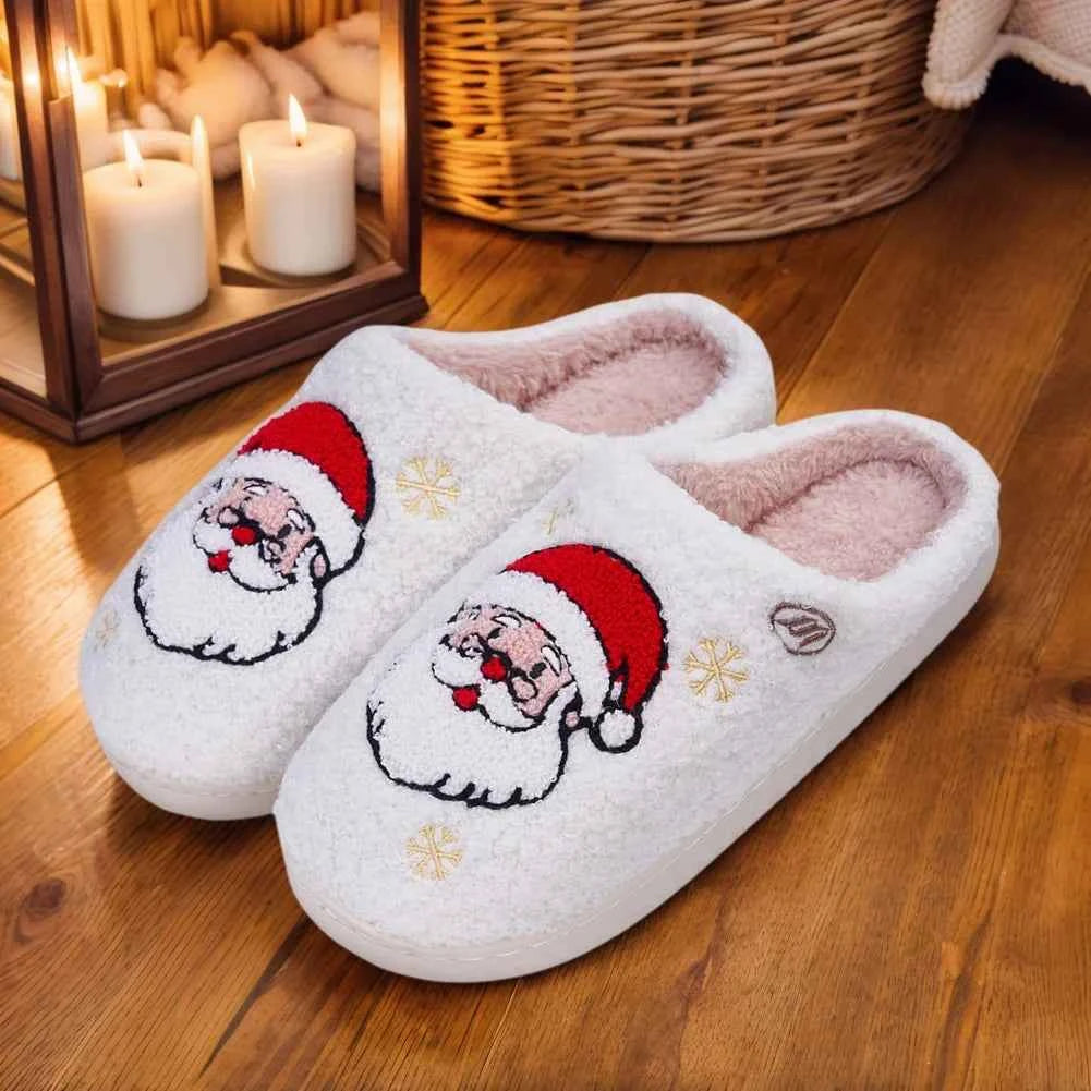 Cozy Christmas Santa Claus Slippers | Fluffy, Non-Slip Indoor Comfort
