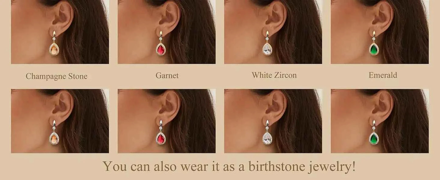 Teardrop Clip-On Earrings - 14K Gold Plated with Cubic Zirconia