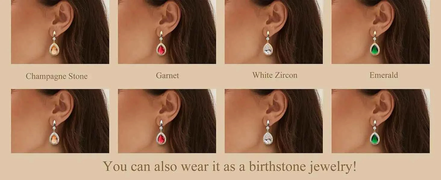 Teardrop Clip-On Earrings - 14K Gold Plated with Cubic Zirconia