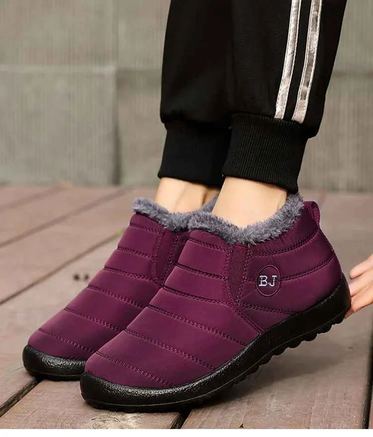 Lightweight Waterproof Snow Boots for Women | Slip-On Plush-Lined Ankle Boots | Plus Size Available